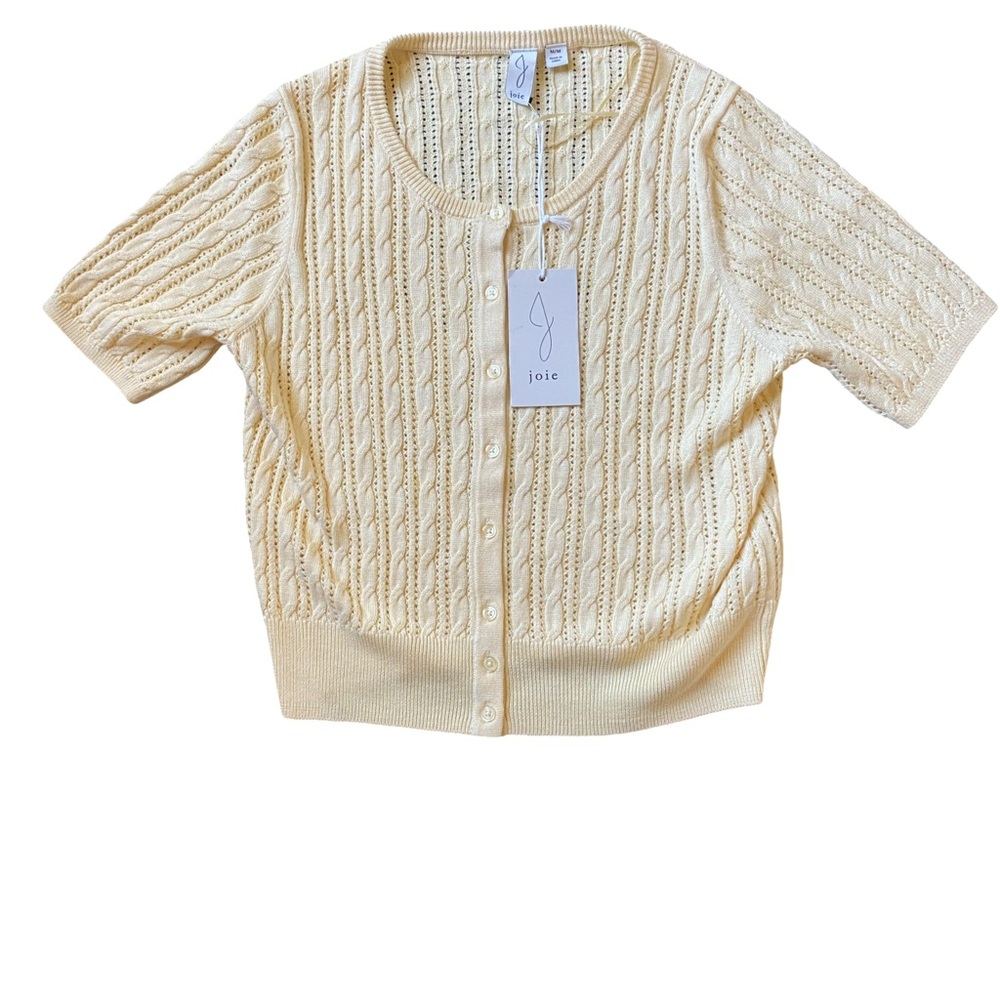 Joie Cream Short Sleeve Cardigan